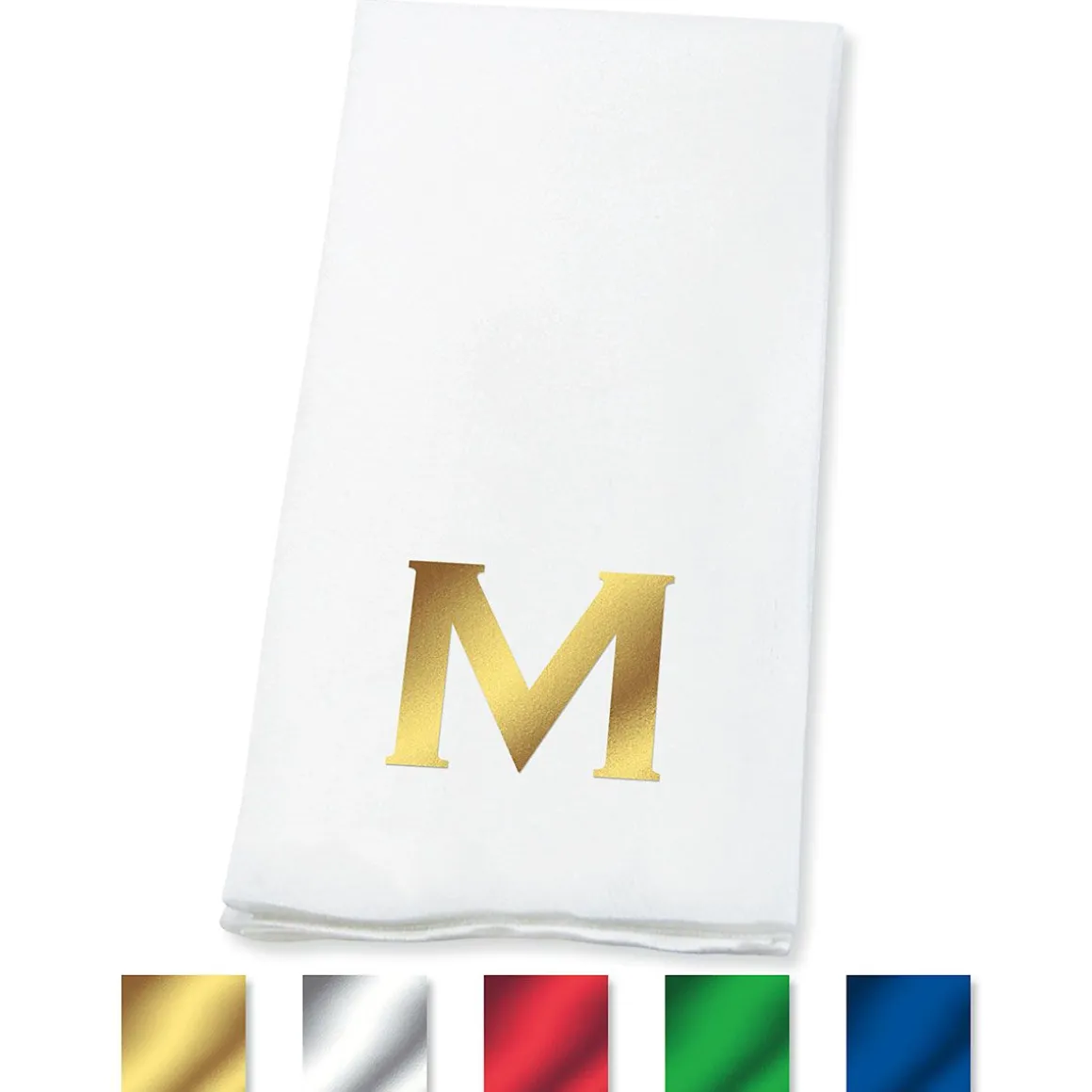 Bold Initial Foil Stamped Disposable Hand Towels