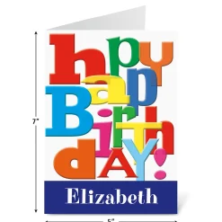 Bold Letters Birthday Personalized Card