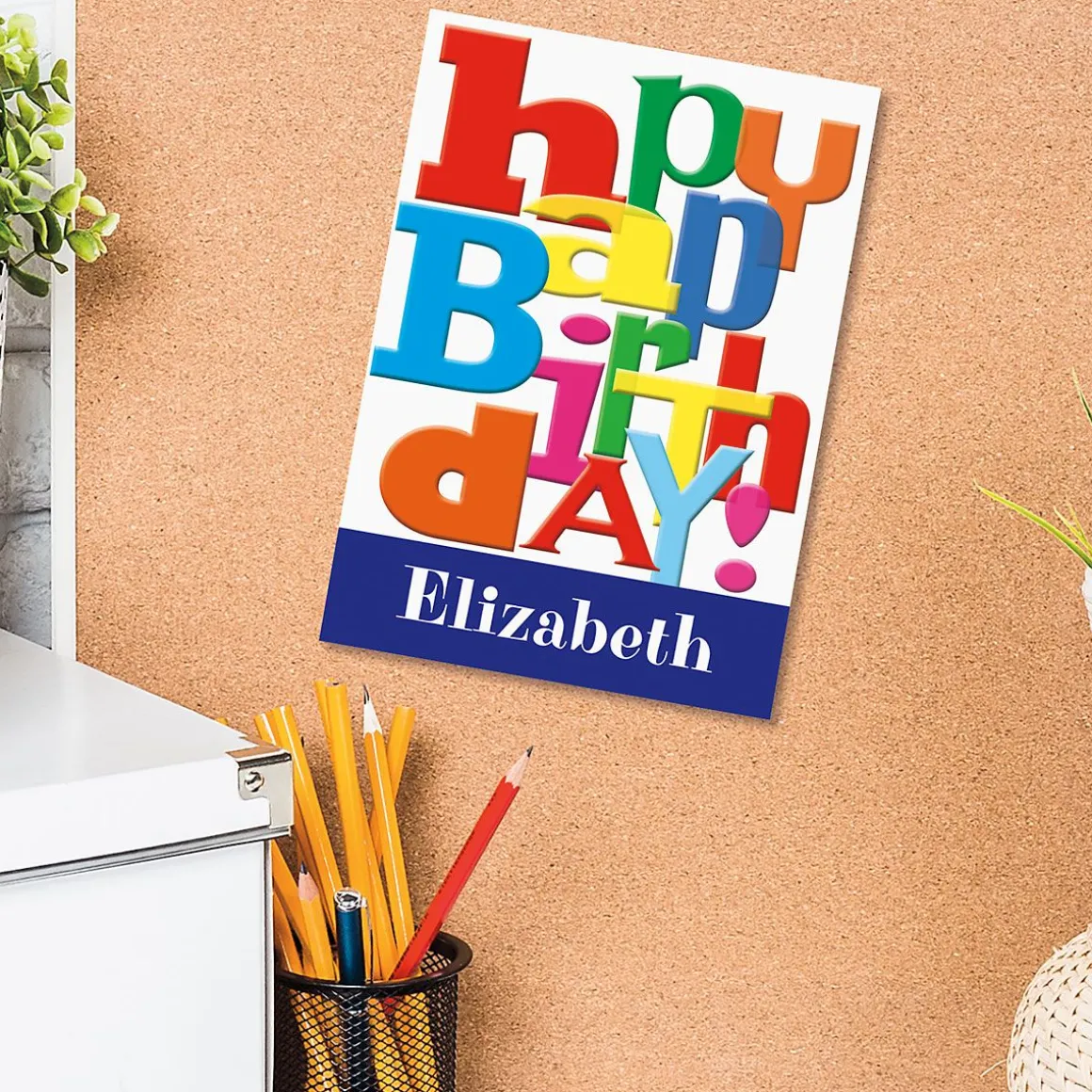 Bold Letters Birthday Personalized Card