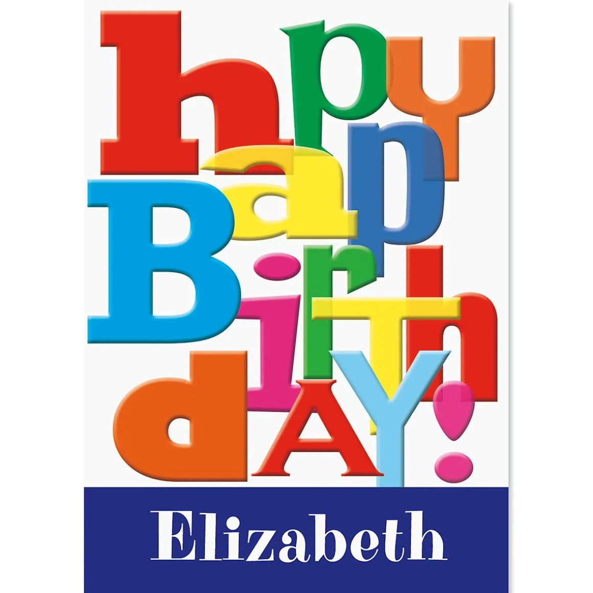 Bold Letters Birthday Personalized Card
