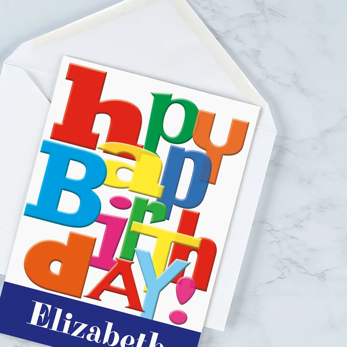 Bold Letters Birthday Personalized Card