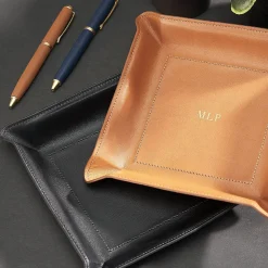 Bonded Leather Moldable Personalized Black Catchall