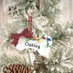 Bone/Lights Pet Personalized Ornament