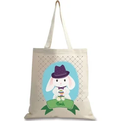 Boy Bunny Personalized Canvas Tote