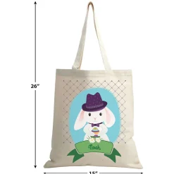 Boy Bunny Personalized Canvas Tote