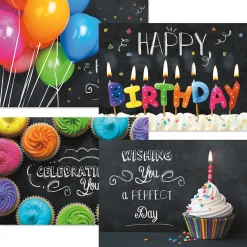 Bright on Black Birthday Cards