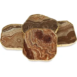 Brown Agate Marble Glass Coaster