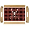 Buffalo Plaid Natural Wood Serving Tray