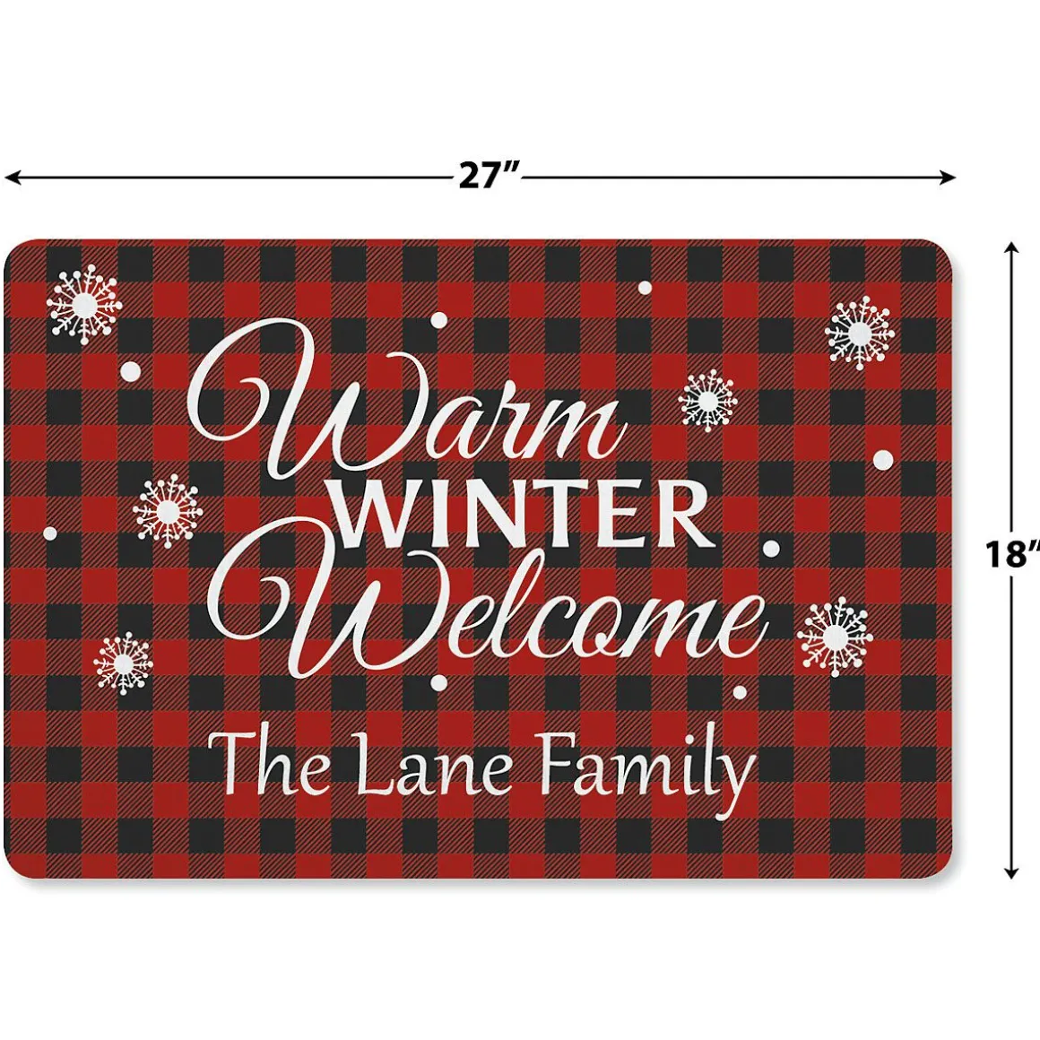 Buffalo Plaid Personalized Christmas Doormat