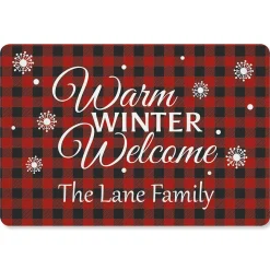 Buffalo Plaid Personalized Christmas Doormat