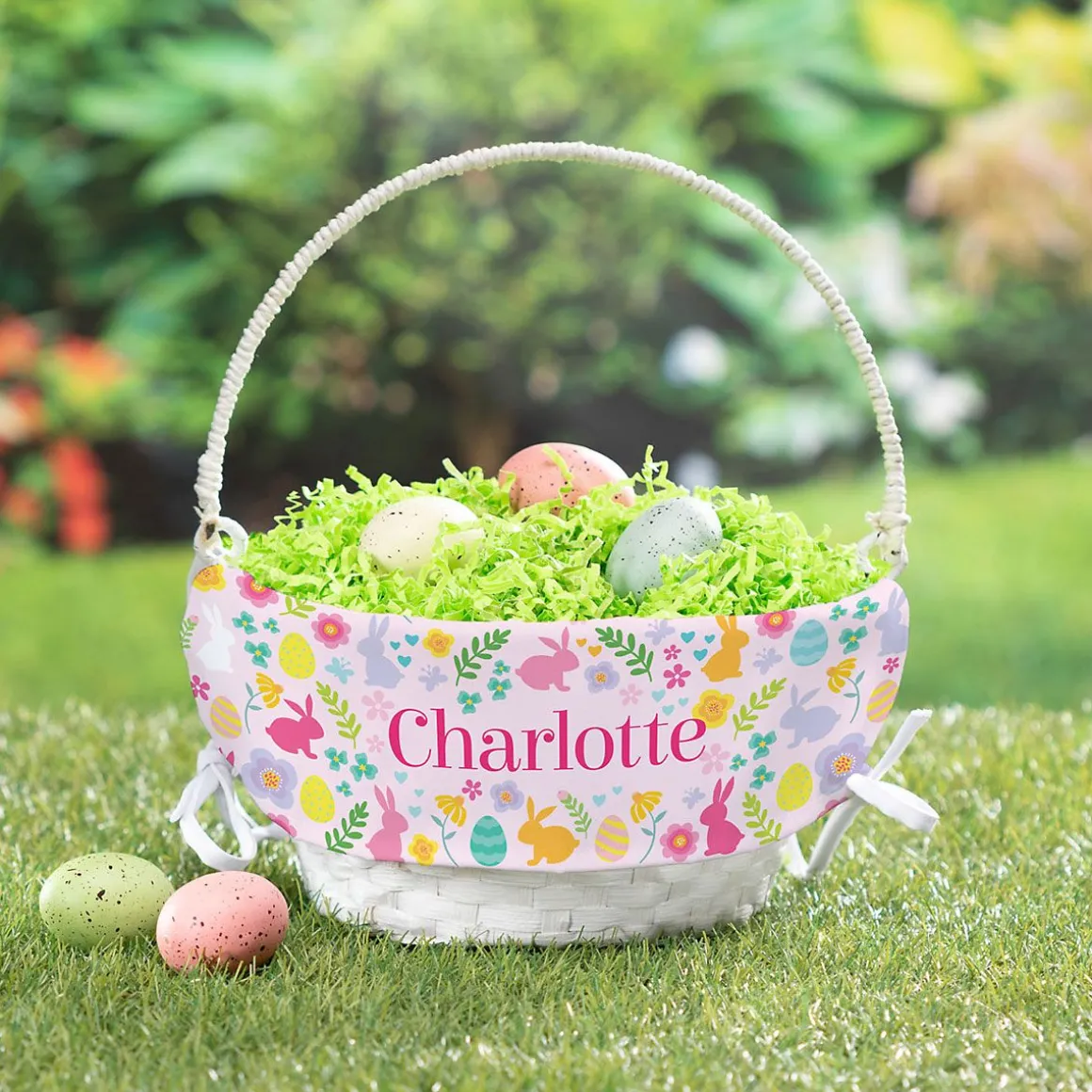 Bunny Easter Basket with Personalized Liner