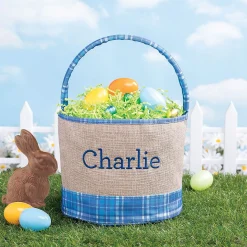 Burlap & Gingham Personalized Easter Baskets