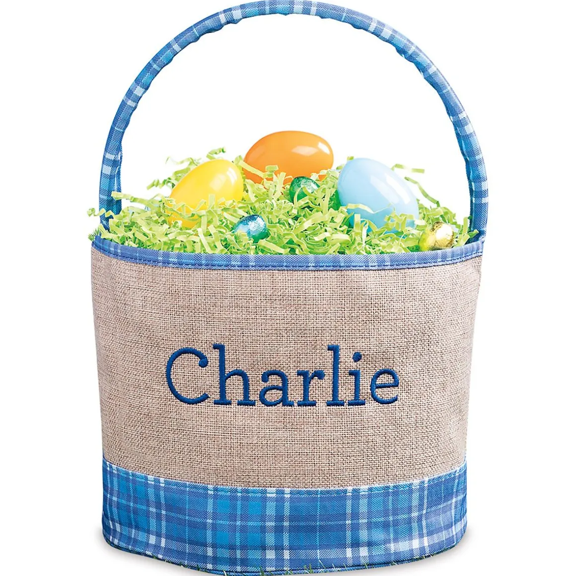 Burlap & Gingham Personalized Easter Baskets