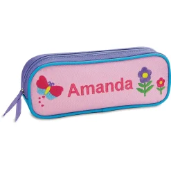 Butterfly and Flowers Personalized Pencil Case