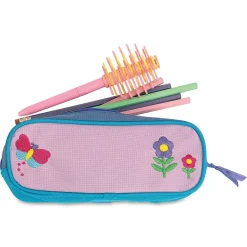 Butterfly and Flowers Personalized Pencil Case
