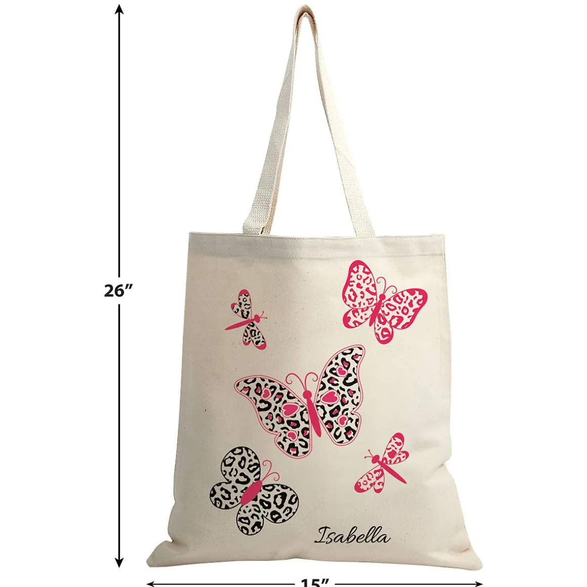 Butterfly Leopard Personalized Canvas Tote