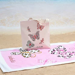 Butterfly Leopard Personalized Canvas Tote
