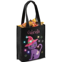 Cat Halloween Light-up Personalized Tote Bag