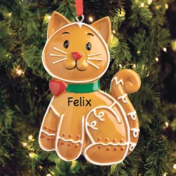 Cat Personalized Gingerbread Ornament