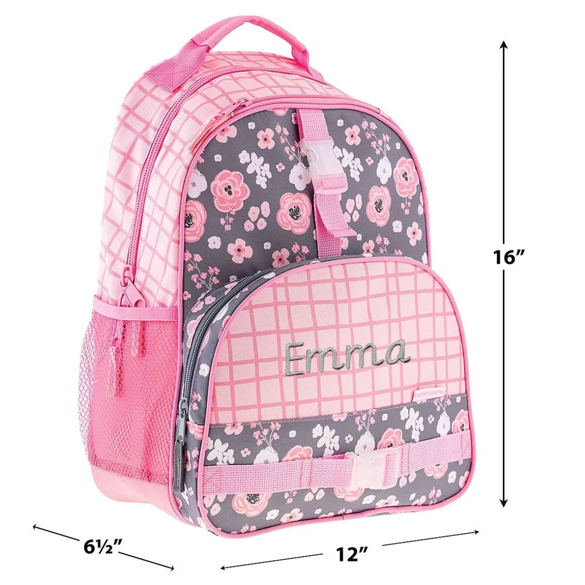 Charcoal Flower Personalized Backpack by Stephen Joseph®