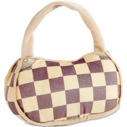 Checkered Chewy Vuiton Handbag Pet Toy