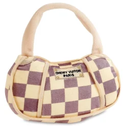 Checkered Chewy Vuiton Handbag Pet Toy