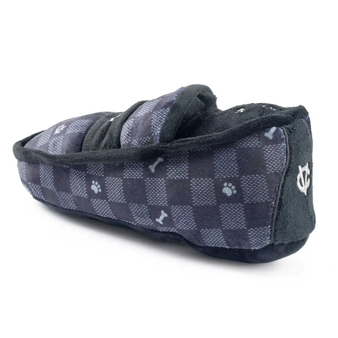 Chewy Vuiton Black Checkered Loafer Pet Toy
