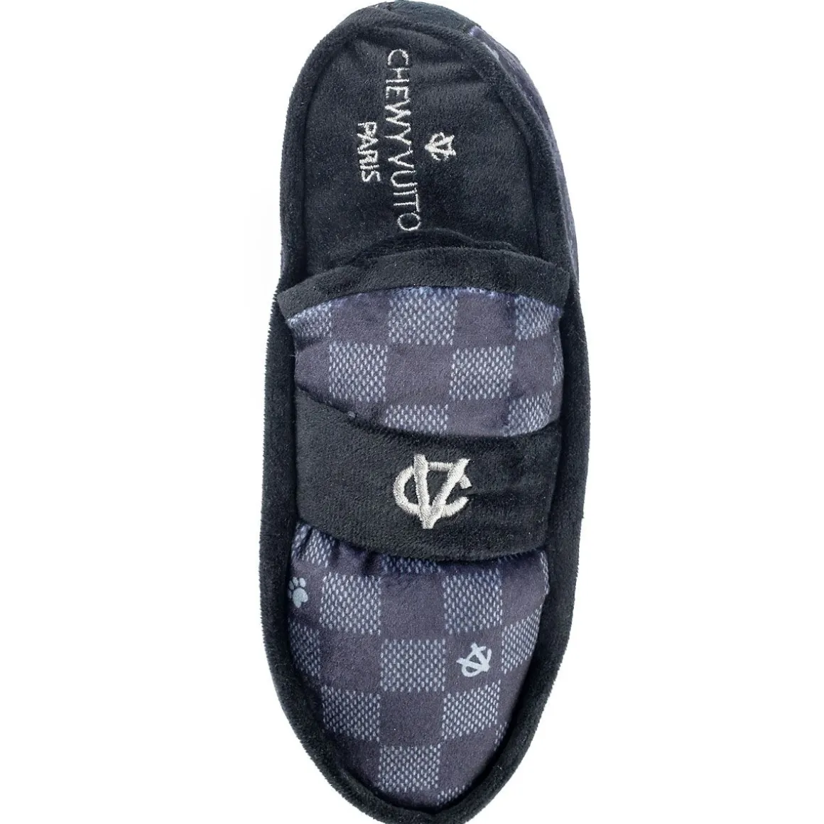 Chewy Vuiton Black Checkered Loafer Pet Toy