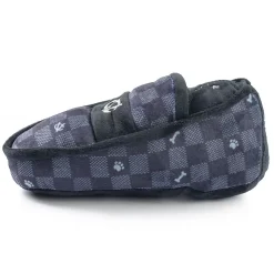 Chewy Vuiton Black Checkered Loafer Pet Toy