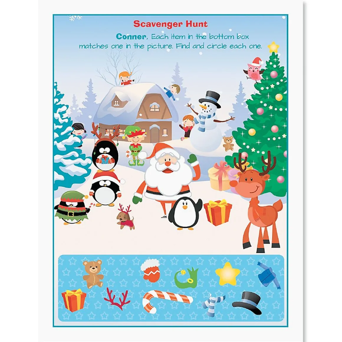 Christmas Color & Activity Personalized Book
