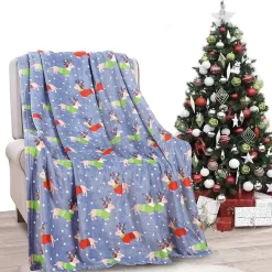 Christmas Dog Plush Throw