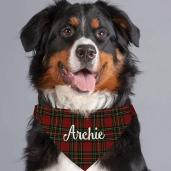 Christmas Plaid Personalized Pet Bandana