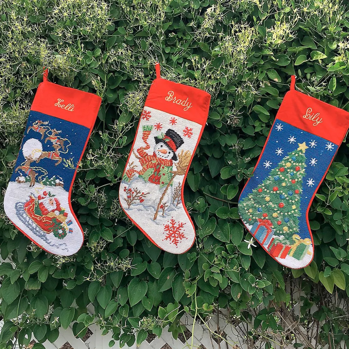 Christmas Tree Heirloom Needlepoint Personalized Christmas Stocking