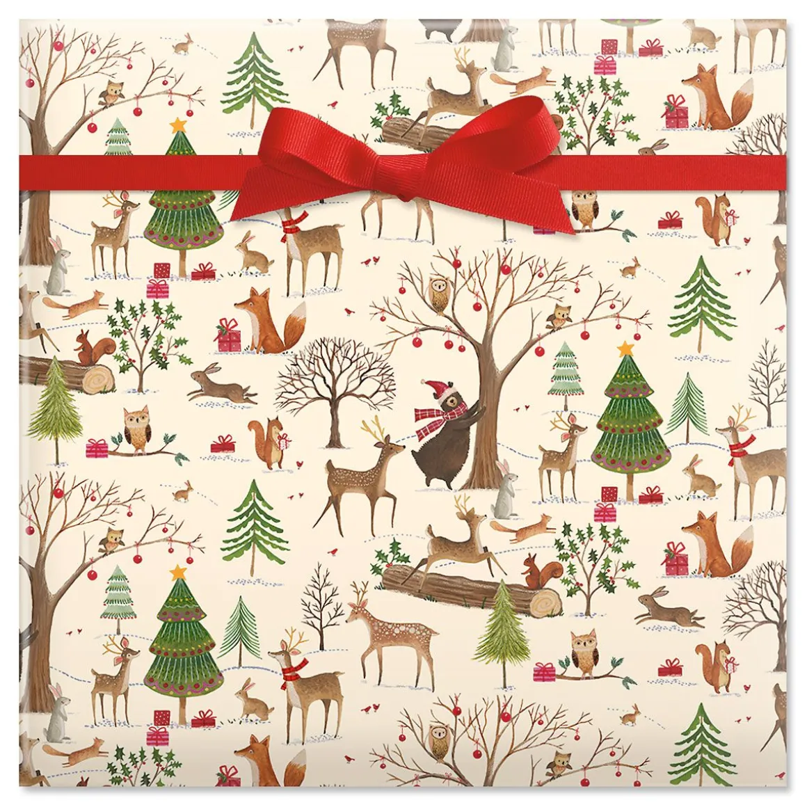 Christmas Woods Jumbo Rolled Gift Wrap