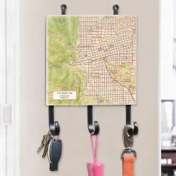 Classic Map Personalized Wall Hooks