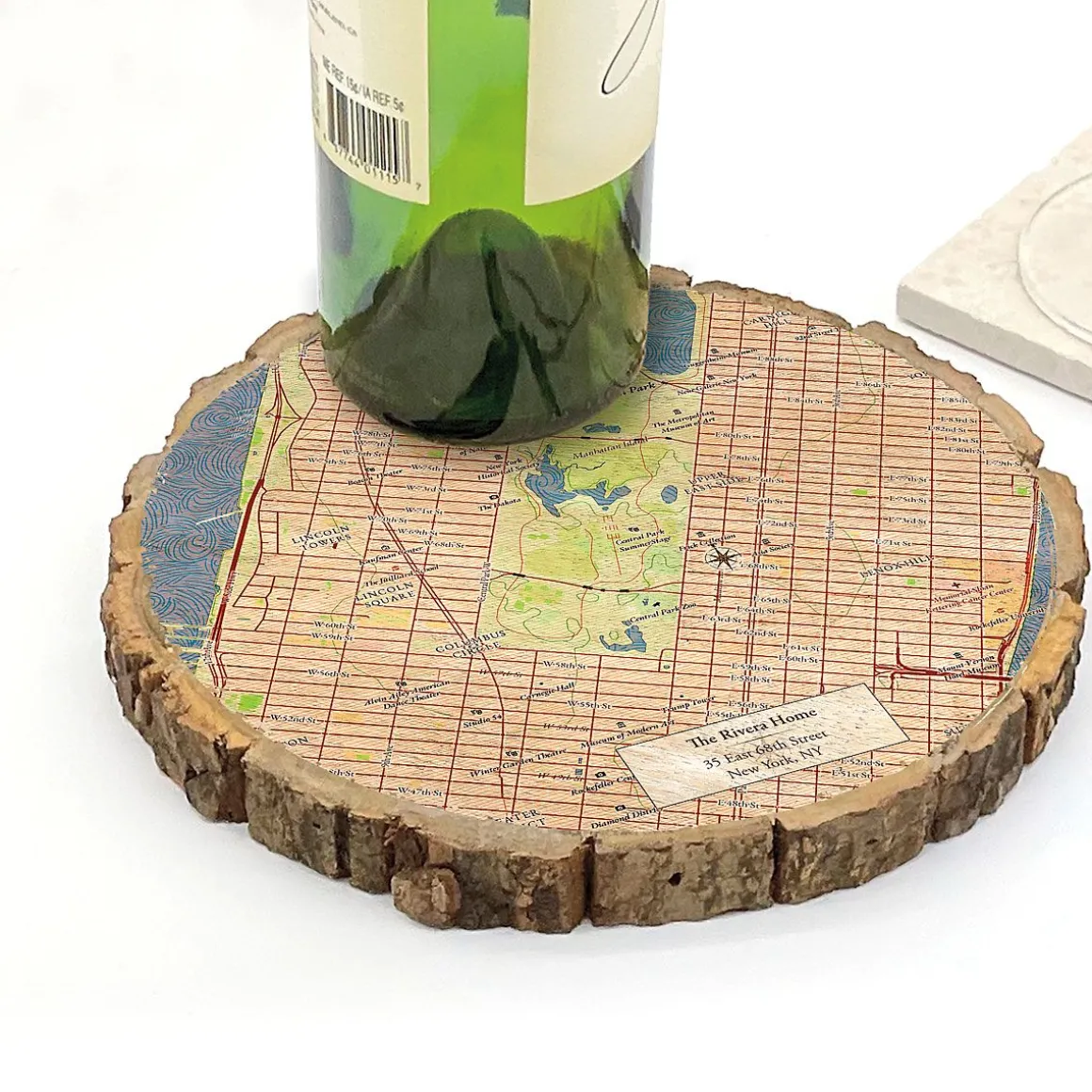 Classic Map Personalized Wood Trivet