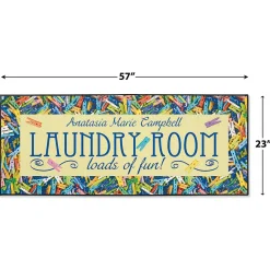 Clothespins Laundry Double-Width Personalized Doormat