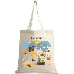 Construction Personalized Canvas Tote