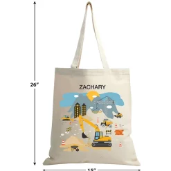 Construction Personalized Canvas Tote
