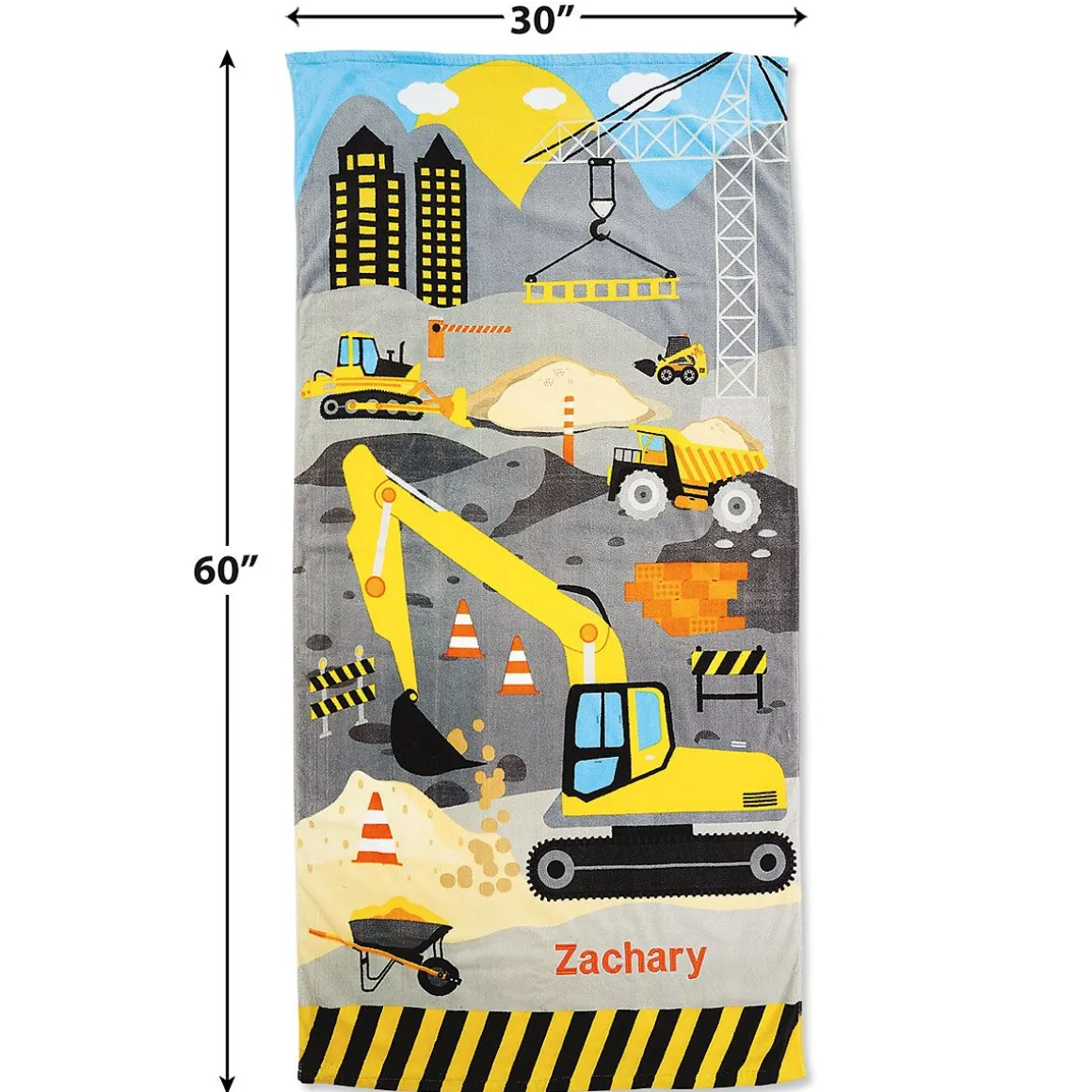 Construction Personalized Towel