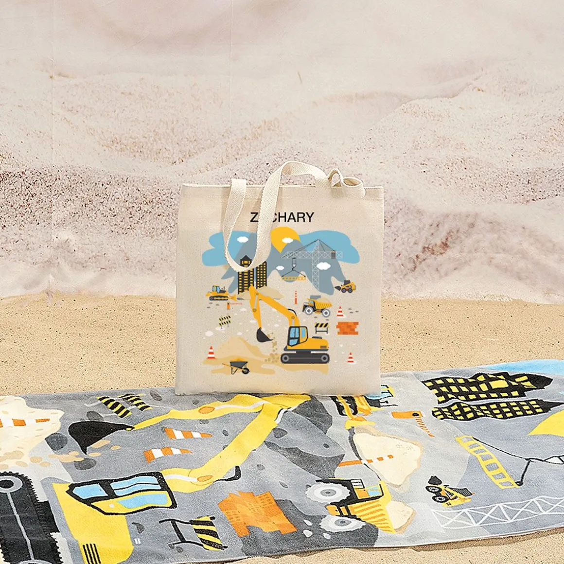 Construction Personalized Towel