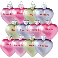 Conversation Glass Heart Ornaments