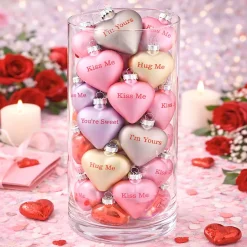 Conversation Glass Heart Ornaments