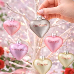 Conversation Glass Heart Ornaments