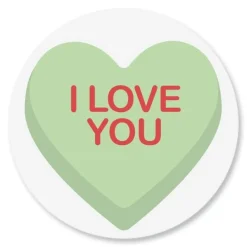 Conversation Heart Rolled Stickers