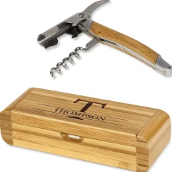 Corkscrew in Bamboo Personalized Box