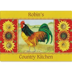 Country Kitchen Personalized Glass Cutting Board
