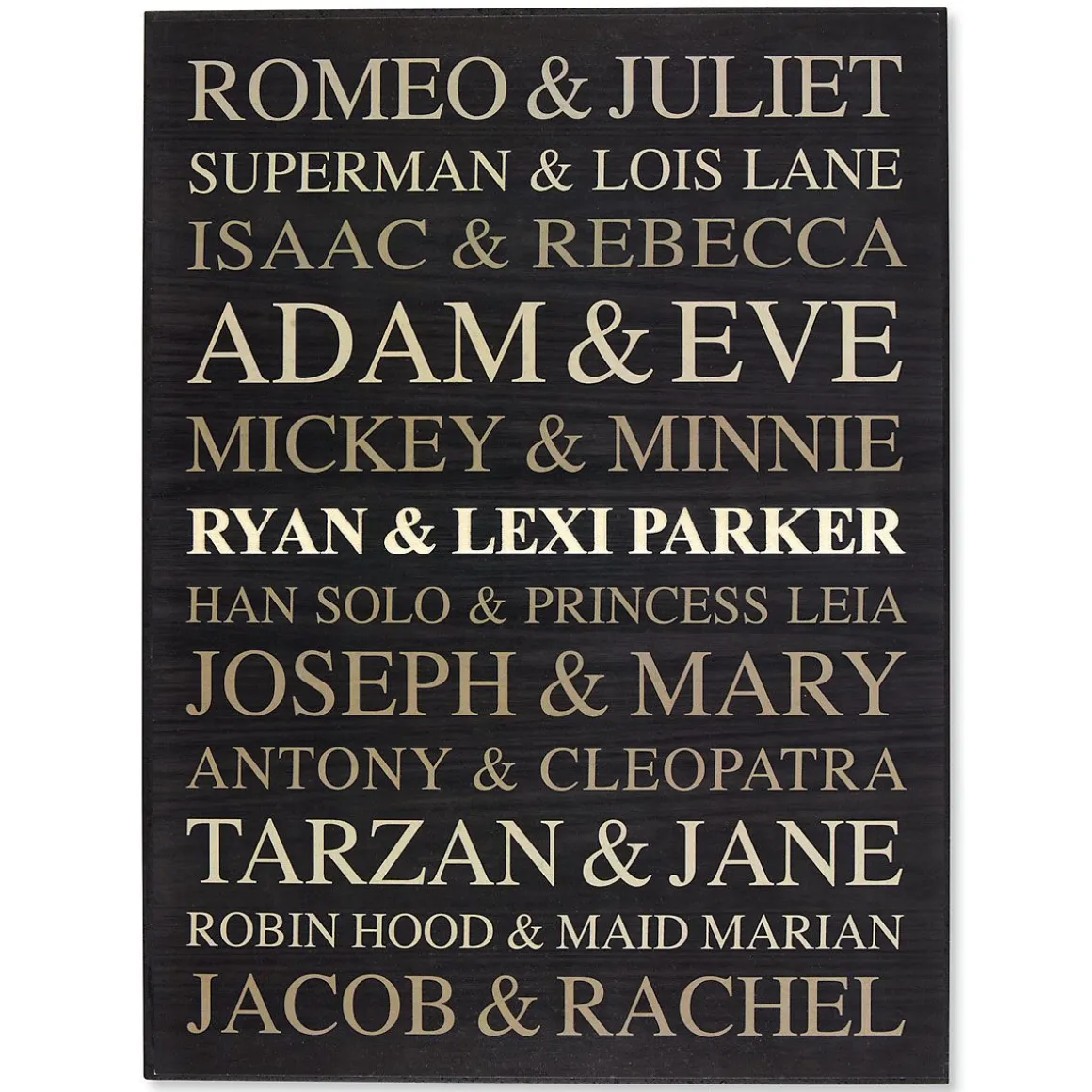 Couples Personalized Wooden Plaque