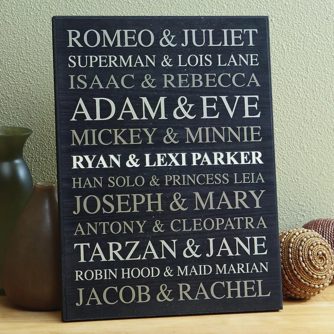 Couples Personalized Wooden Plaque