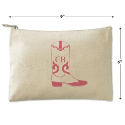 Cowboy Boot Personalized Small Canvas Zip Pouch